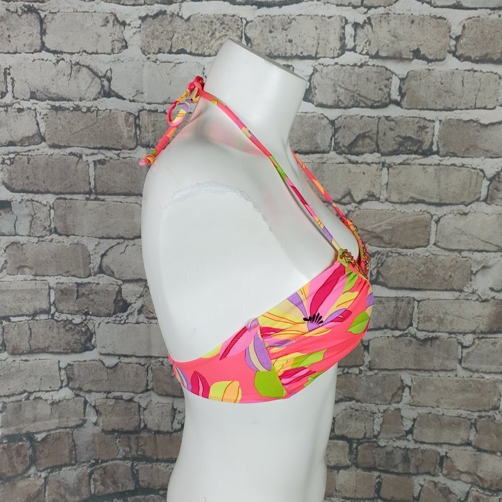 Victoria's Secret Coral Bikini  Top Bandeau Halter Crystals Beads Size Sm… - Picture 5 of 13